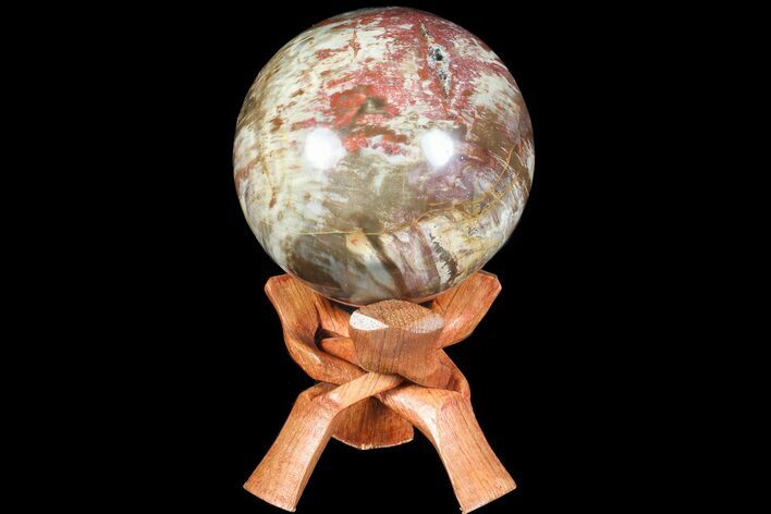 Colorful Petrified Wood Sphere - Madagascar #67744